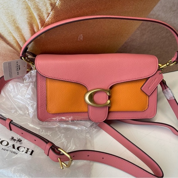 Coach Handbags - (new+tag) Coach Tabby 26 Taffy Pink Orange Leather Bag Crossbody Shoulder Bag